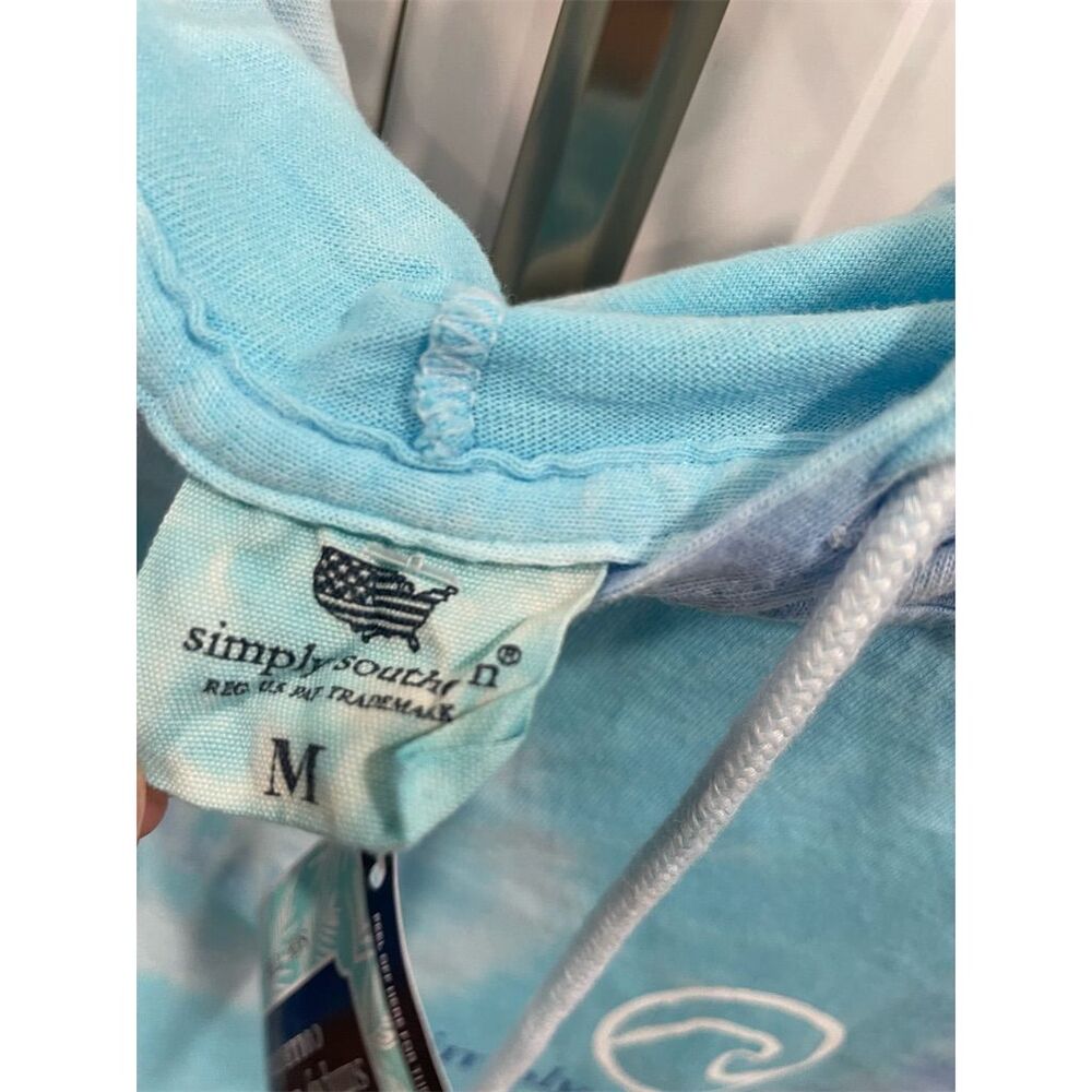 Simply Southern Women's Tie-Dye Hoodie Blue Medium Long Sleeve Casual - Picture 4 of 7